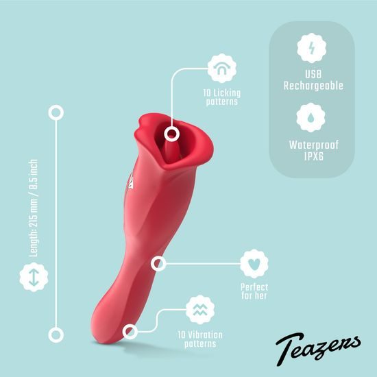 Teazers Rose Vibrator and Tongue licker