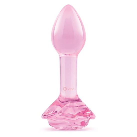 Pink Roses Glass Butt Plug Training Set
