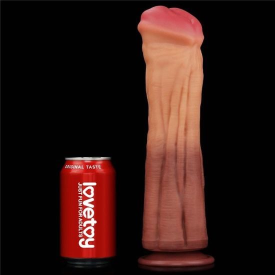 LoveToy 12" Dupla Rétegű Platina Szilikon Dildo