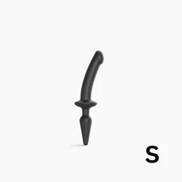 strap-on-me Semi-Realistični Switch Plug-in 2v1 Dildo & Analni Čep Črna S