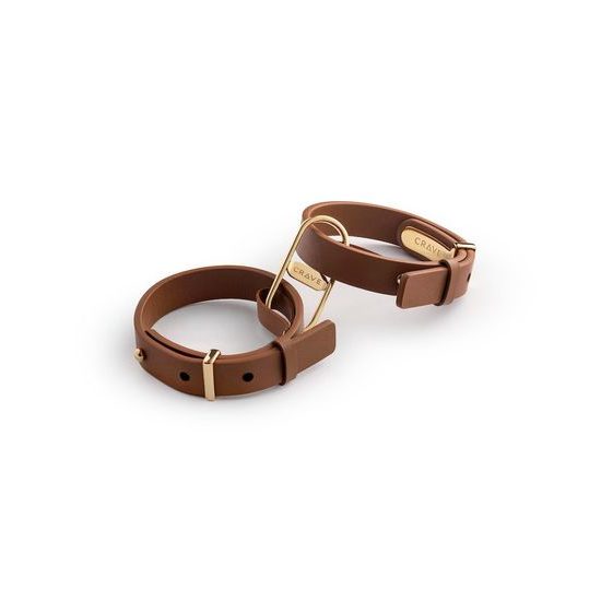 Crave • ICON Cuffs - Tan &amp; 24 kt pozlačeno