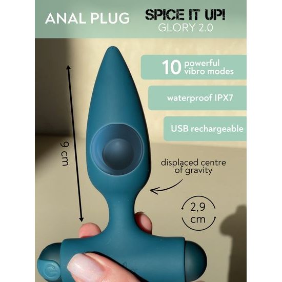 Analni čep z polnilno vibracijsko kroglico Spice it Up Glory 2.0
