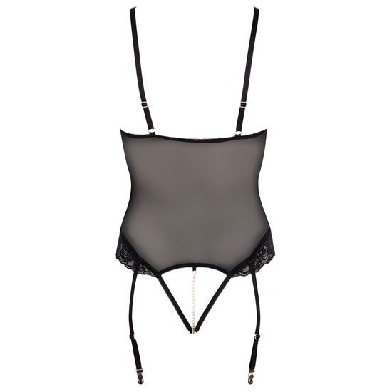Prosojna majica s čipko in odprtim modrčkom iz kolekcije Cottelli Collection Bondage