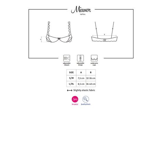 Polovični nedrček Obsessive Miamor (half-bra)