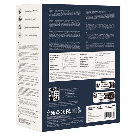 Svakom Vick Neo 2 pametni analni vibrator moder