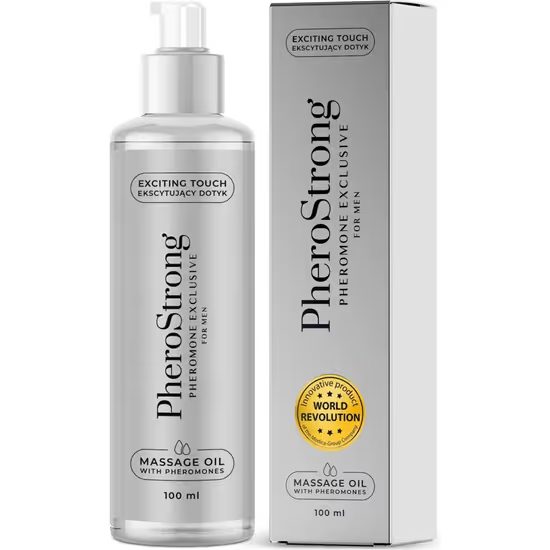 PheroStrong Exclusive Masažno olje s feromoni za moške 100 ml