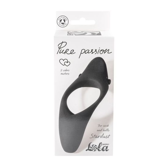 Lola Games vibracijski erekcijski obroč Pure Passion Stardust Black
