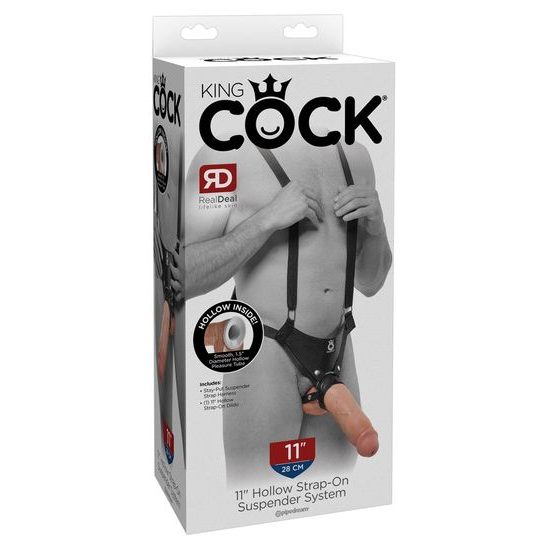 Pipedream King Cock 11" votel strap-on sistem z naramnicami
