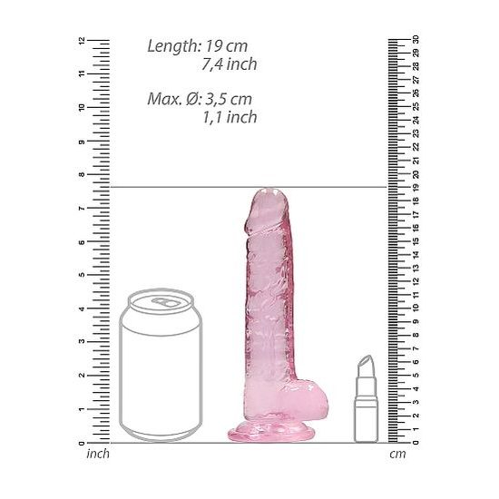 RealRock Realističen dildo z modoma 17 cm rožnat