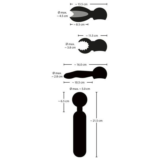 Couples Choice wand vibrator s 3 nastavki