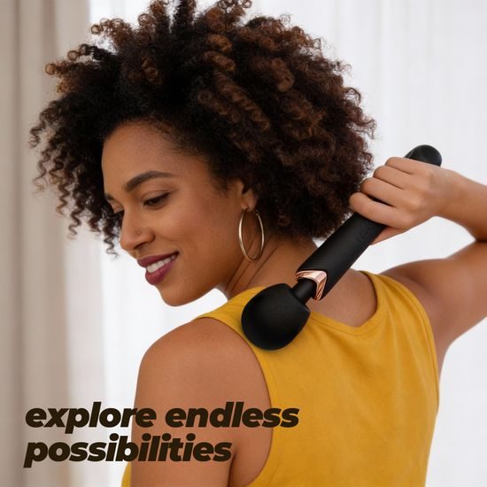 CRUSHIOUS HOLLY RECHARGEABLE WAND MASSAGER BLACK