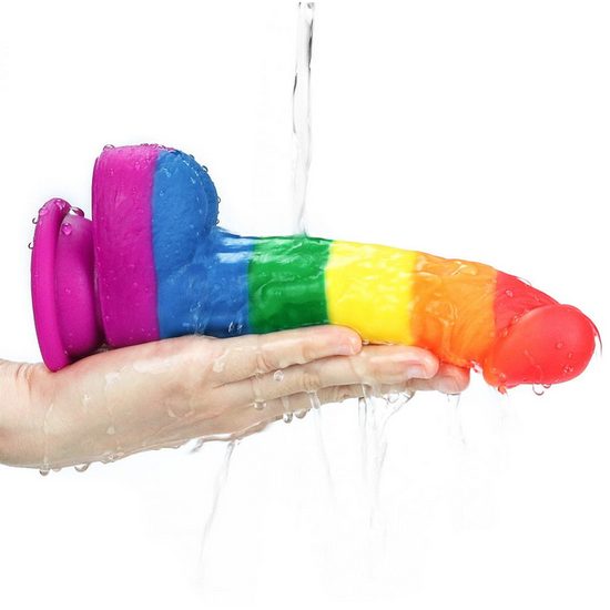 Lovetoy PRIDER LGBT mavrični dildo 8"