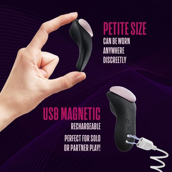 Blush Temptasia Heartbeat kalhotkovni vibrator z daljincem črno-roza