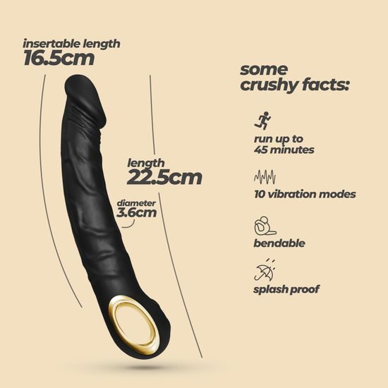 Crushious Magnus Bend prilagodljiv vibrator – črn