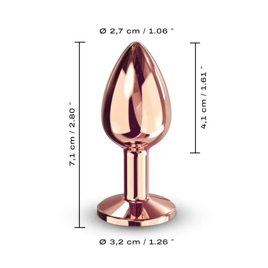 Dorcel Diamond Plug S – majhen analni nakit iz rožnatega zlata