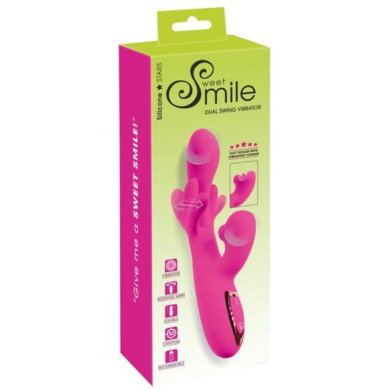 Sweet Smile Dual Swing rožnati rabbit vibrator
