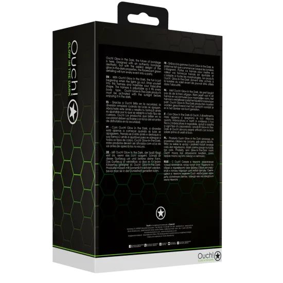 Ouch! Glow in the Dark Buckle Bulldog S/M svetleč moški usnjen postroj