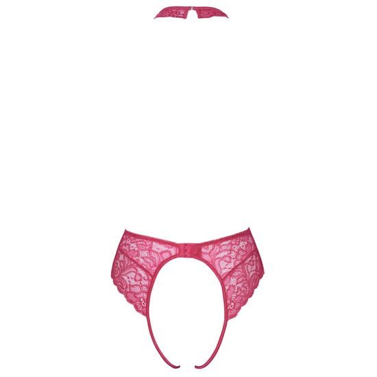 Cottelli čipkast body z odprtim mednožjem 2643537 rožnat