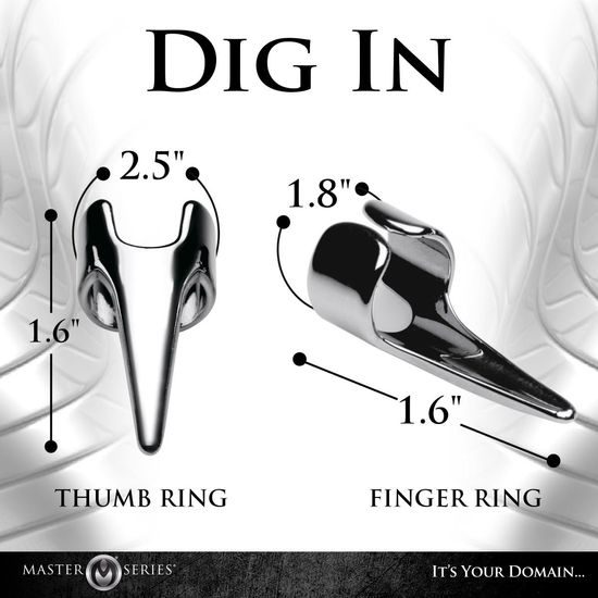 Master Series Clawed 5-delni prstani za senzorično igro, srebrni