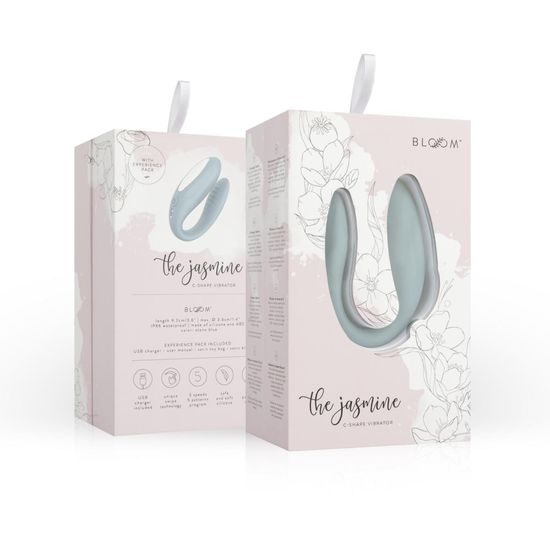 Bloom The Jasmine vibrator v obliki črke C, zelen