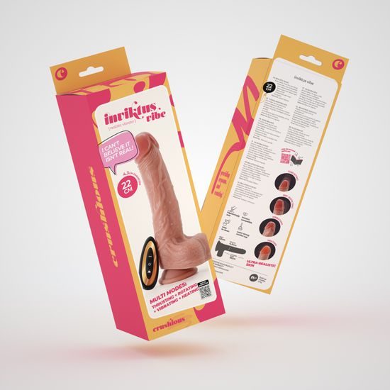 CRUSHIOUS INVIKTUS VIBE 8,5 vibrirajoči dildo iz tekočega silikona, barva kože