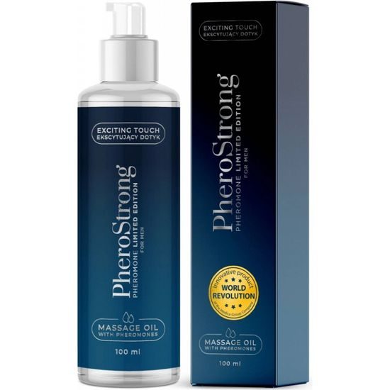 PheroStrong masažno olje Limited Edition s feromoni za moške 100 ml