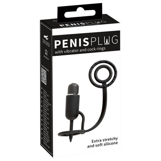 You2Toys vibrirajoči penis plug z erekcijskimi obročki