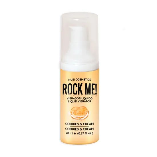 Nuei Cosmetics ROCK ME! Tekoči vibrator Cookies &amp; Cream 20 ml