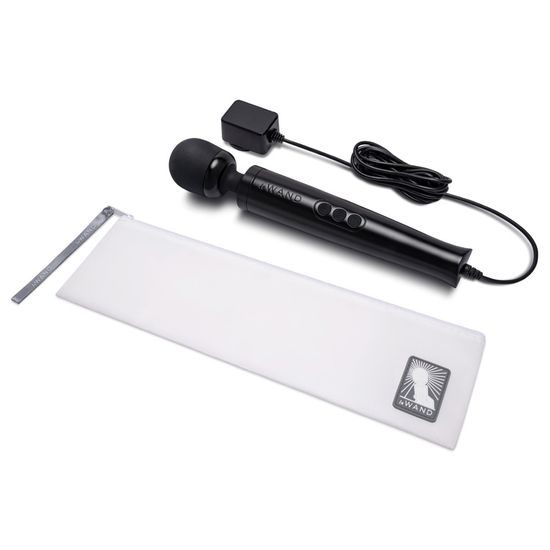 Le Wand Die Cast Vibracijski Masažer s Priključkom Črne Barve