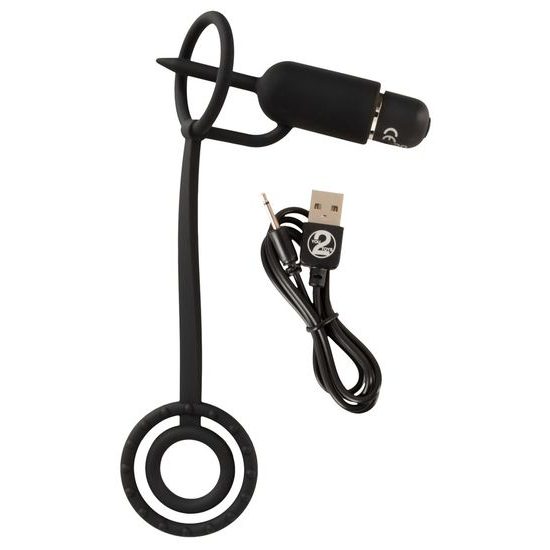 You2Toys vibrirajoči penis plug z erekcijskimi obročki