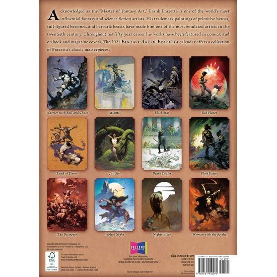 FANTASY ART OF FRANK FRAZETTA – KOLEDAR 2021 ***50% popust!***