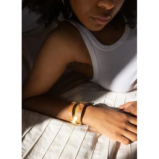 Crave • ICON Cuffs - Tan &amp; 24 kt pozlačeno