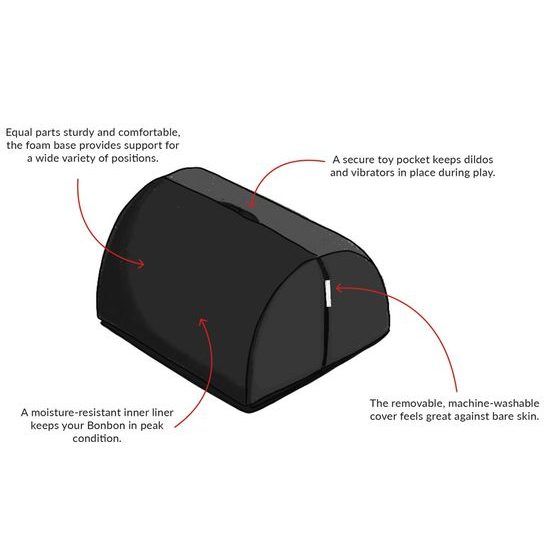 Liberator Bonbon Velvish Black - erotična blazina za ljubljenje, črna