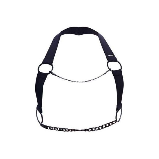 H4RNESS by C4M Črna oprsnica z verižico