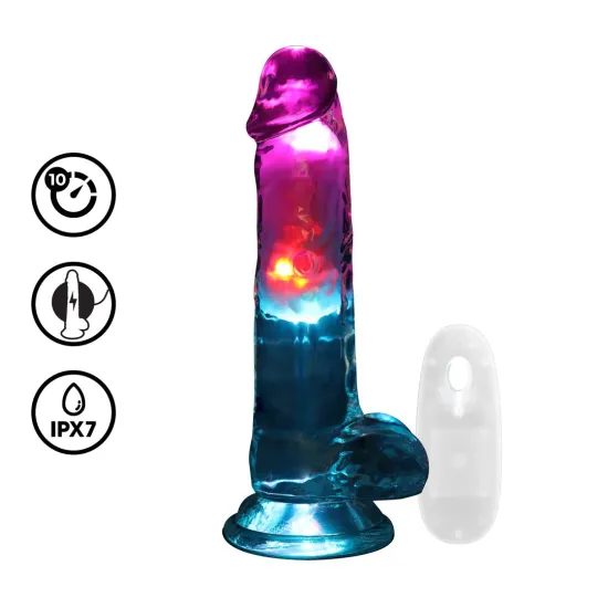 RealRock LED vibrirajoči penis z varlati 7″