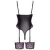 Cottelli Lingerie Thong Body with suspender straps black/pink