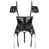 Cottelli Elegant Satin Shine Basque cu perle stimulante 2633205 Negru