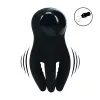 Levelz Digital Vibrating Silicone Penis Head Stimulator with Tentacles - Black