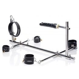 Master Series Imprisoned Metal Stockade cu Dildo