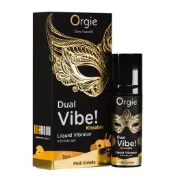 Orgie Dual Vibe! Vibrator lichid comestibil Pina Colada 15 ml