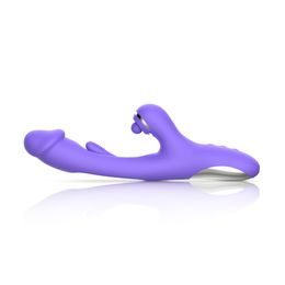 Good Vibes Only Tess Rabbit Vibrator cu Stimulator pentru Punctul G Mov