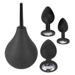 Set anal Black Velvets cu duș din silicon