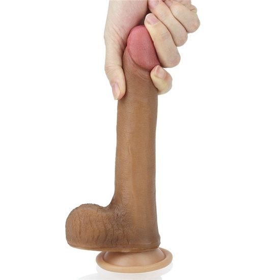 LoveToy Penis Realist din Silicon Platinat Stratificat Dual 8″