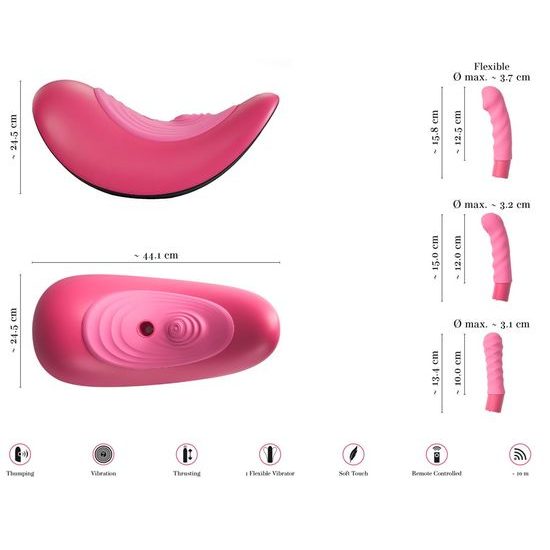 VibePad Rideon pulsating swing for G-spot and clitoral stimulation pink