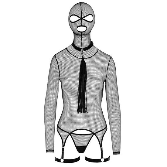 Bad Kitty Net Basque with Head Mask & Long Sleeves Set
