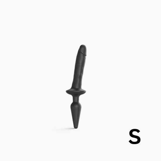 strap-on-me Realistic Switch Plug-in 2în1 Dildo & Butt Plug Negru S