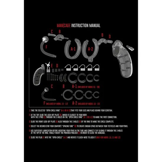 ManCage Model 12 Cușcă de Castitate pentru Penis cu Plug