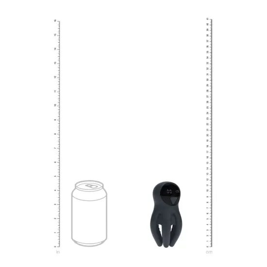Levelz Digital Vibrating Silicone Penis Head Stimulator with Tentacles - Black