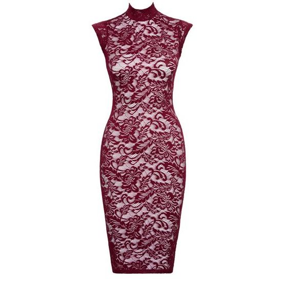 Rochie lungă din dantelă Cottelli 2718979 roșu