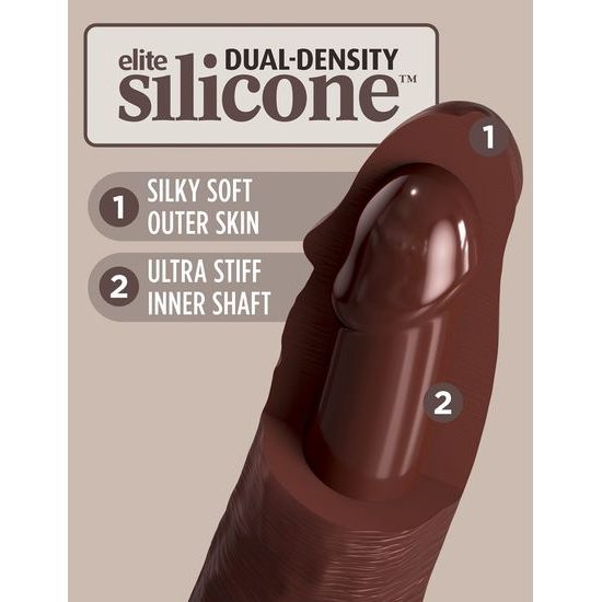Pipedream King Cock Elite 7 Dildo din Silicon cu Densitate Duală Maro